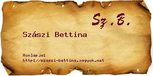 Szászi Bettina névjegykártya