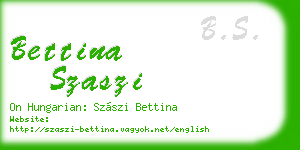 bettina szaszi business card